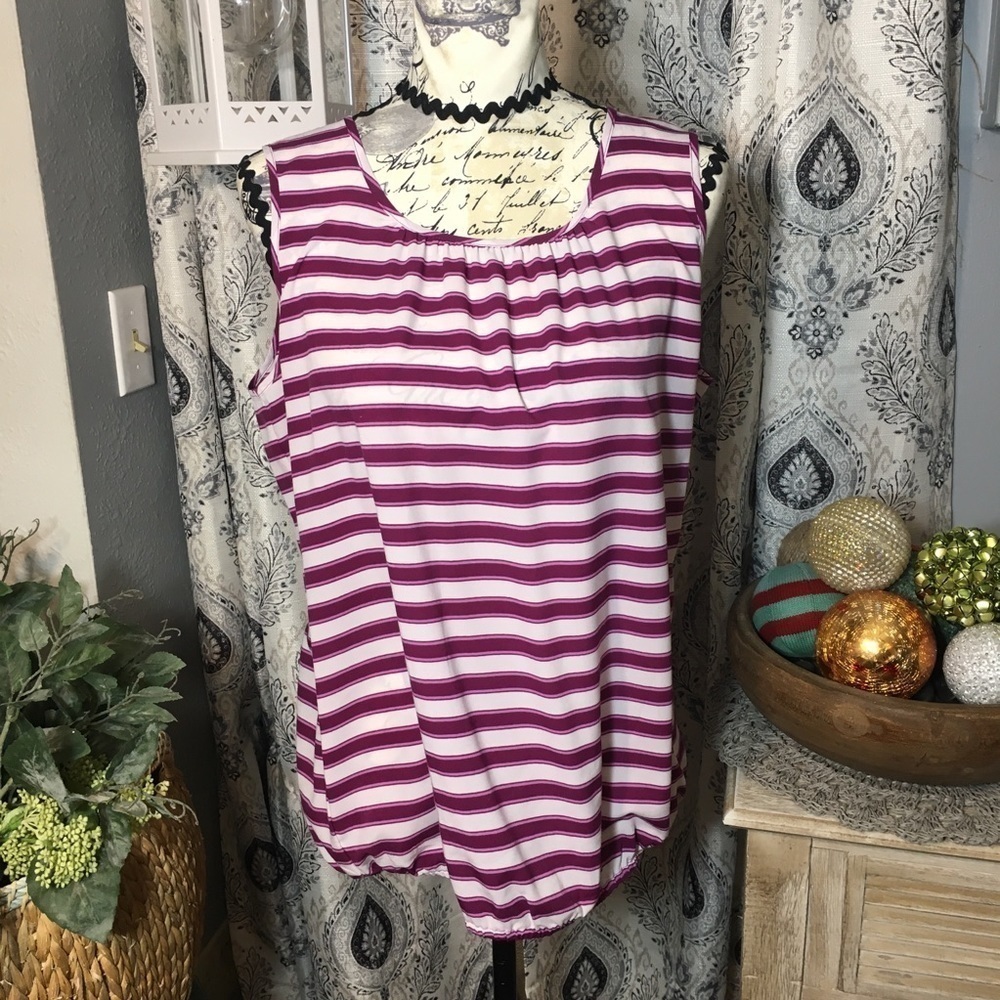 LOFT - Horizontal striped sleeveless blouse